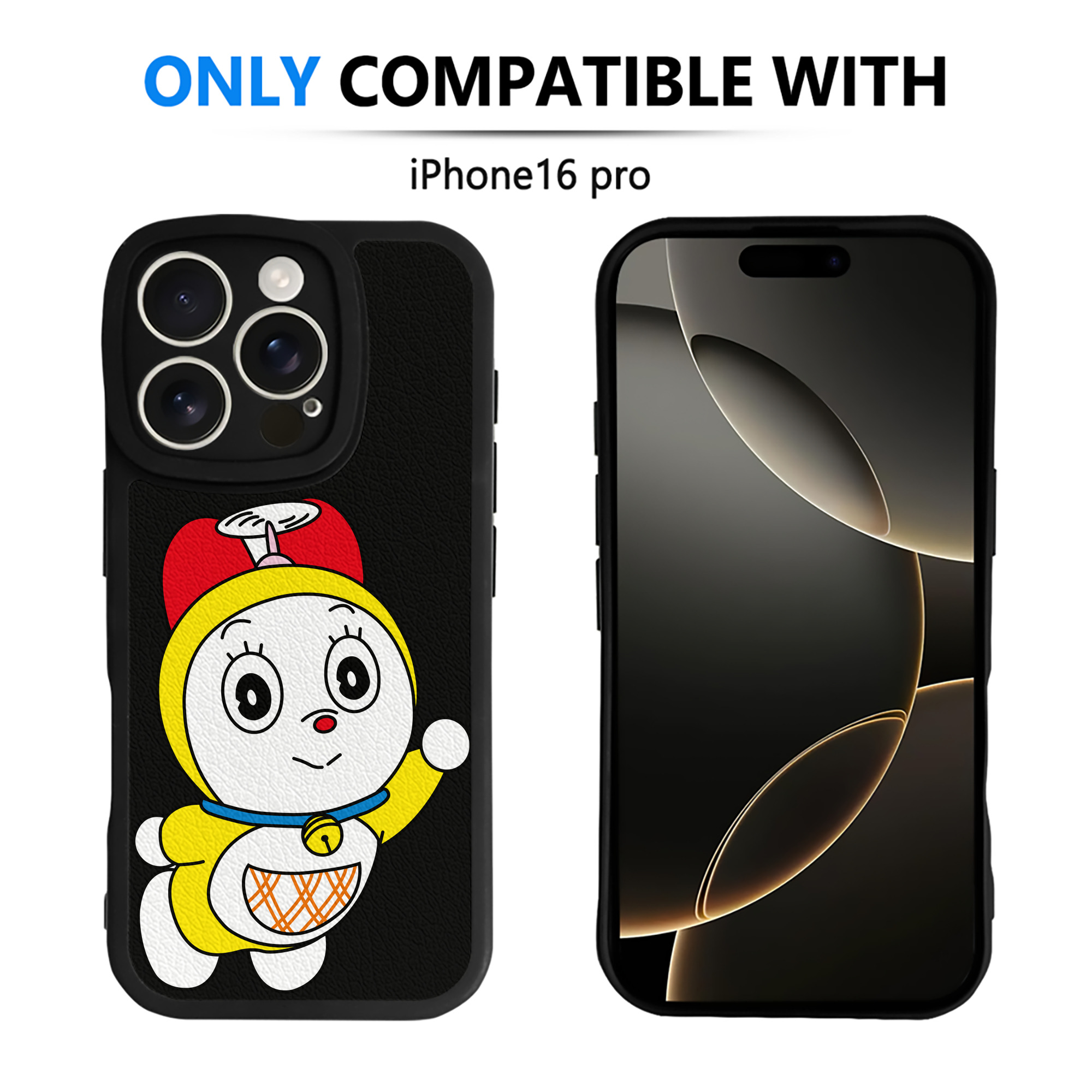 （画像用） ドラえもん ドラミ Doraemon Dorami 【iPhone 16シリーズ対応】シリコンスマホケース（レザー調） 材質：シリコン